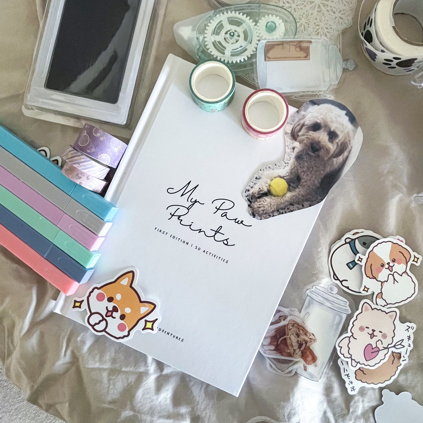 Dog Scrapbooking Kit With Paw Print Pad